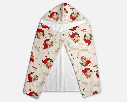 Old Saint Nick Christmas Personalized Hooded Towel