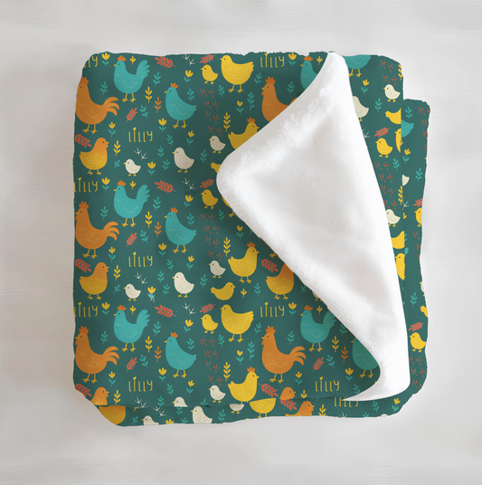 Cluck & Bloom Personalized Minky Blanket