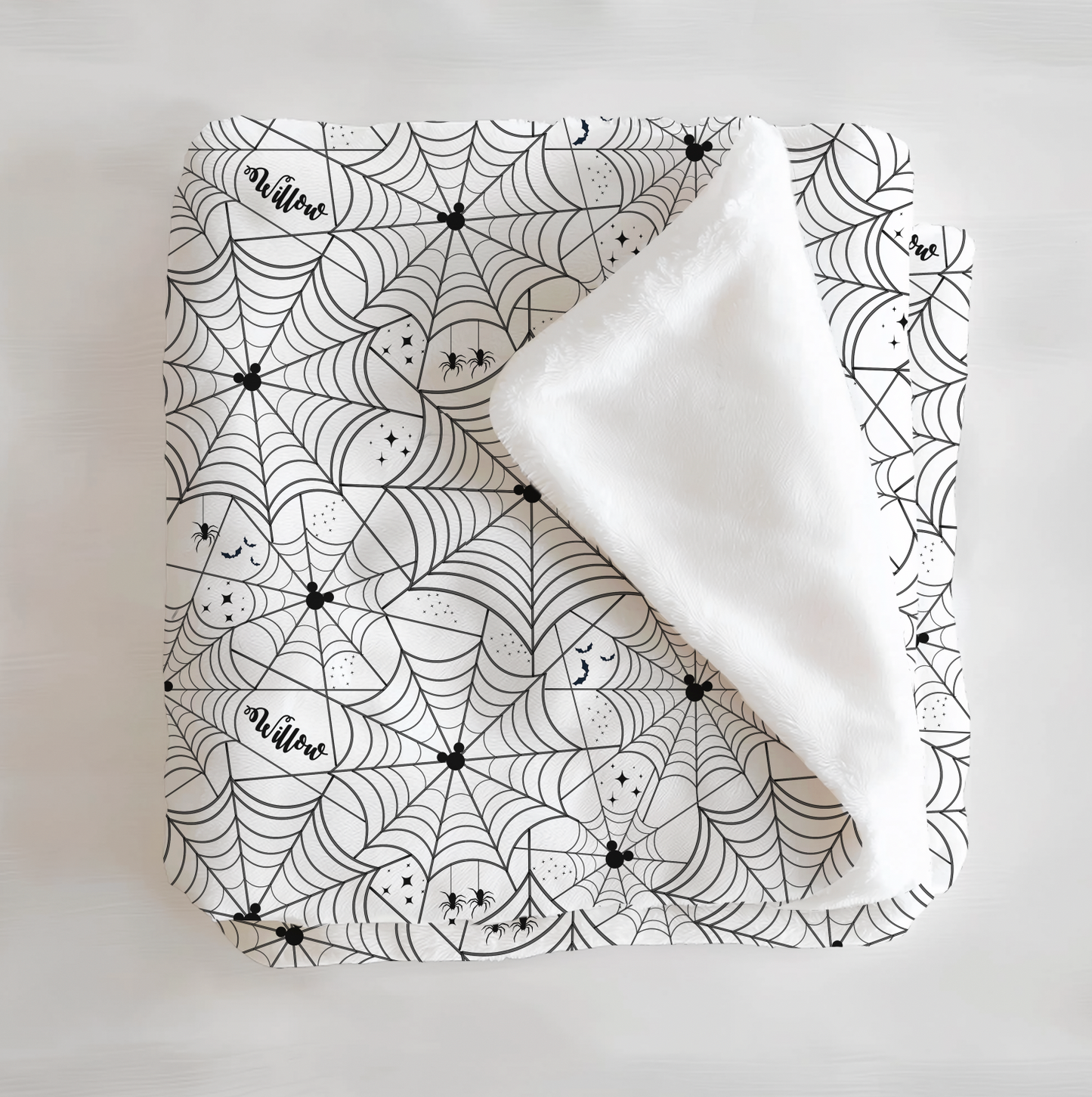 Spooky Webs Halloween Personalized Minky Blanket