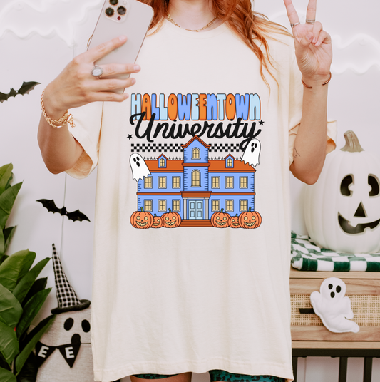 Halloweetown University Halloween Women's Graphic Tee | Natural