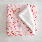 Peppermint Bows Christmas Personalized Minky Blanket