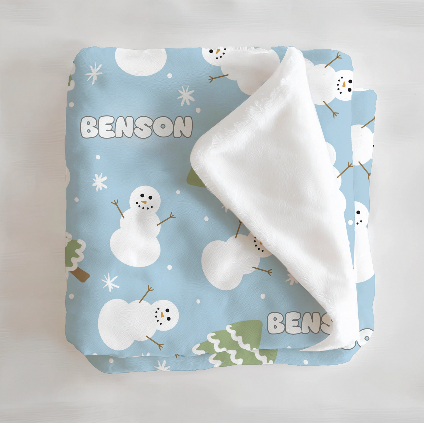 Snowman Wonderland Christmas Personalized Minky Blanket