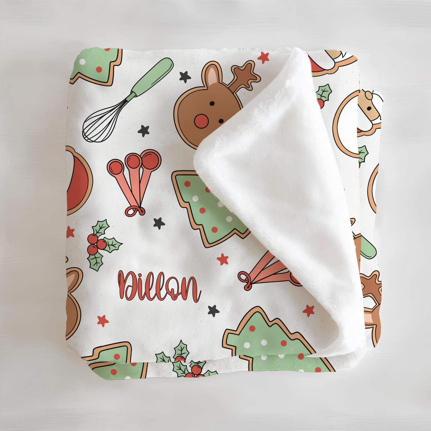 Christmas Cookie Time Personalized Minky Blanket