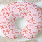 Peppermint Bows Christmas Personalized Baby Name Nursing Pillow Cover