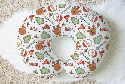 Christmas Cookie Time Personalized Baby Name Nursing Pillow Cover