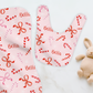 Peppermint Bows Christmas Personalized Burp Cloth & Bib