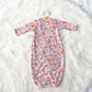 Peppermint Bows Christmas Personalized Name Infant Gown