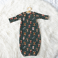 Teddy Bear Toyland Christmas Personalized Name Infant Gown