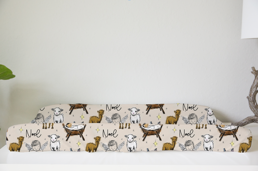 Holy Night Christmas Personalized Changing Pad Cover