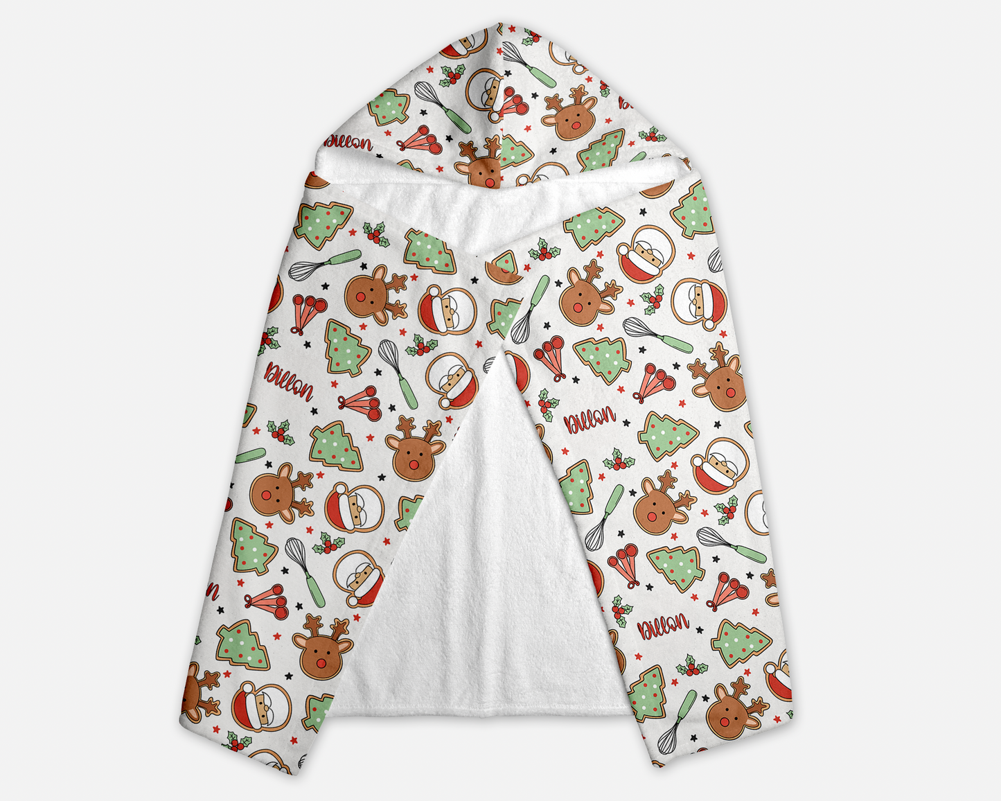 Christmas Cookies Personalized Hooded Towel