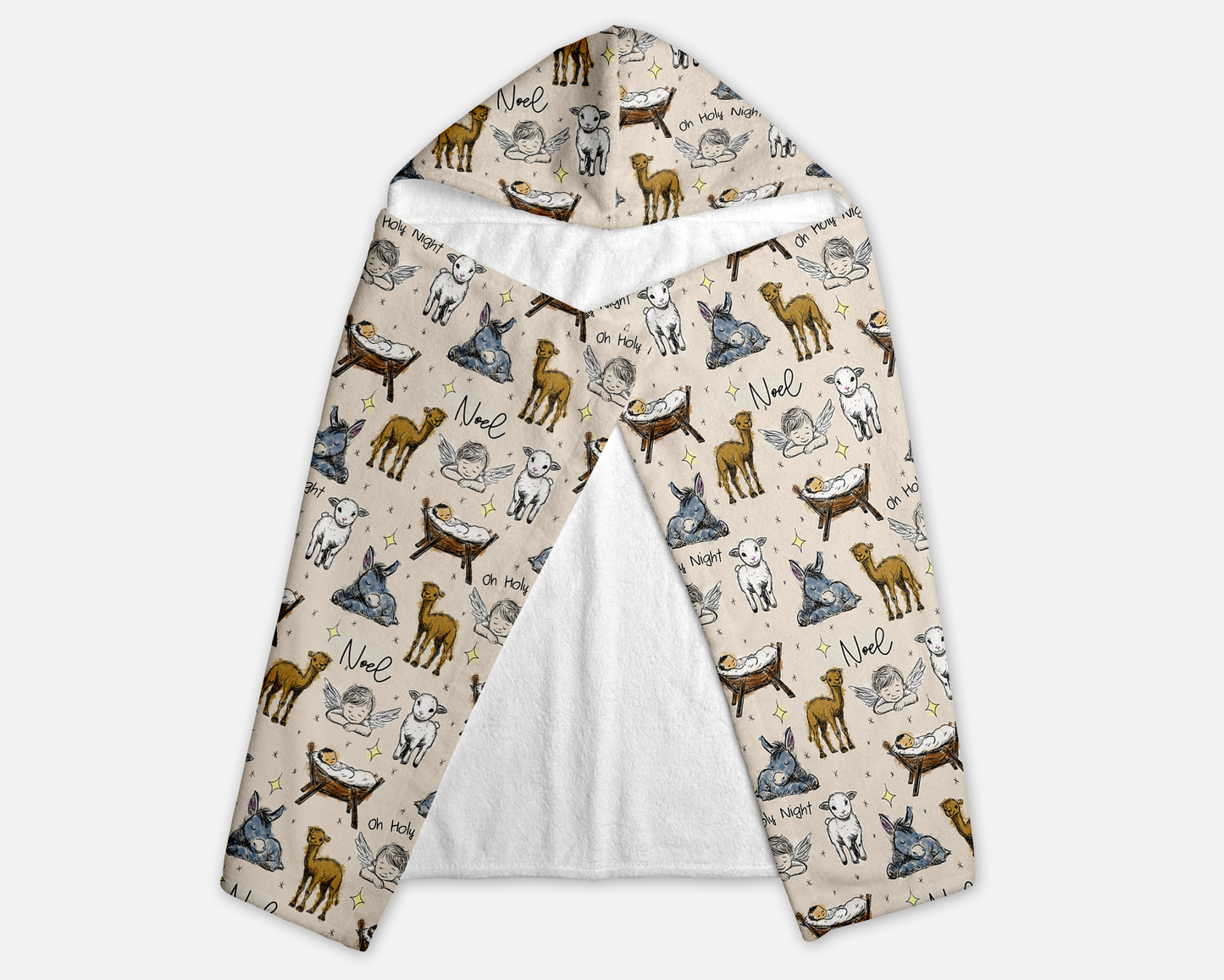 Holy Night Christmas Personalized Hooded Towel