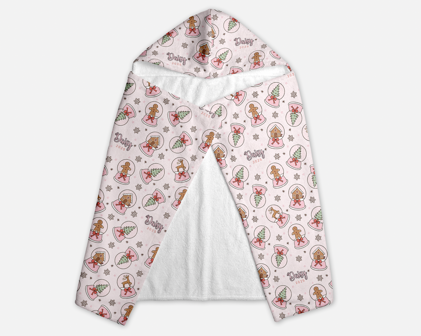 Winter Globes Christmas Personalized Hooded Towel