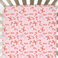 Peppermint Bows Christmas Personalized Crib Sheet