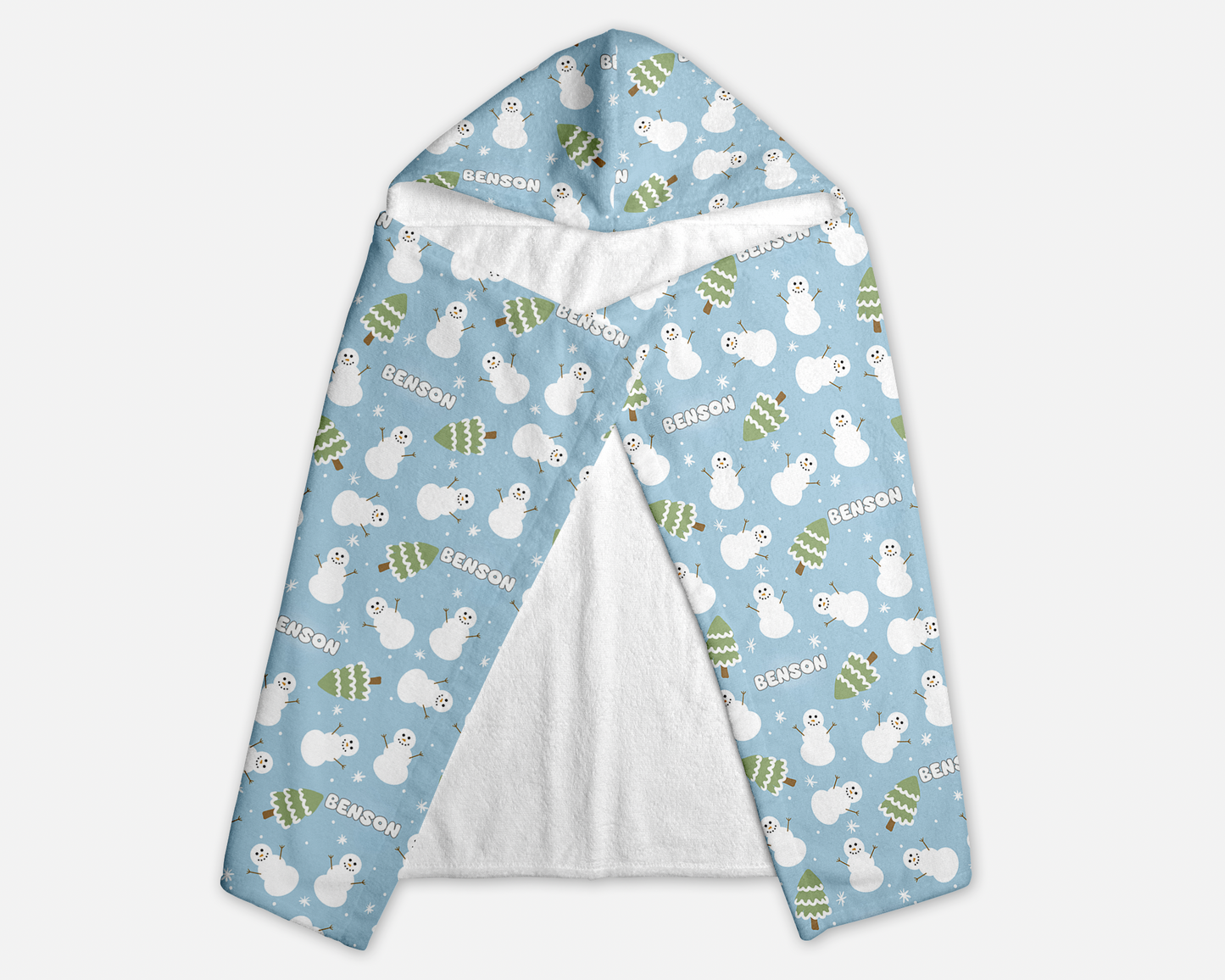 Snowman Wonderland Christmas Personalized Hooded Towel