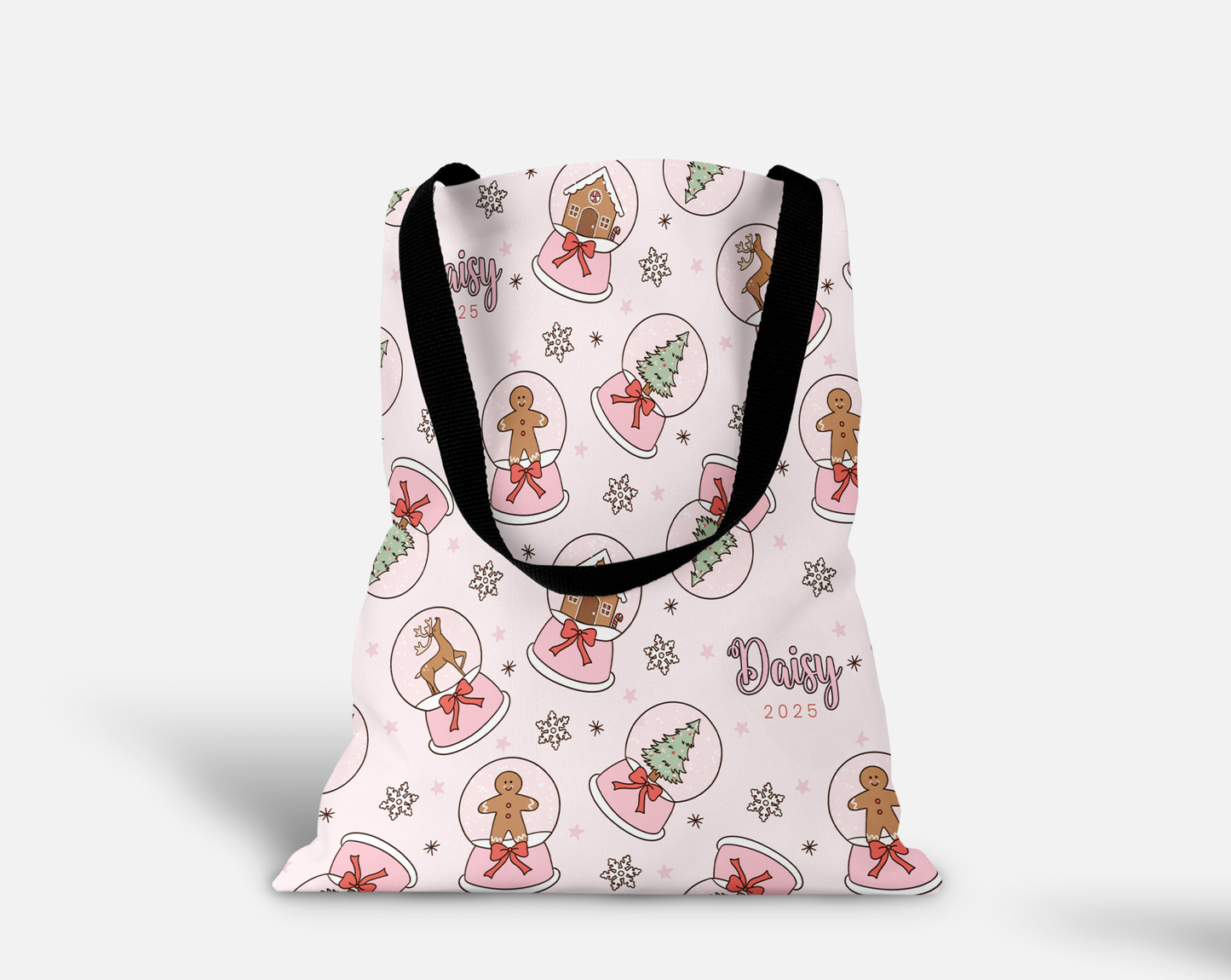 Winter Globes Christmas Personalized Tote Bag
