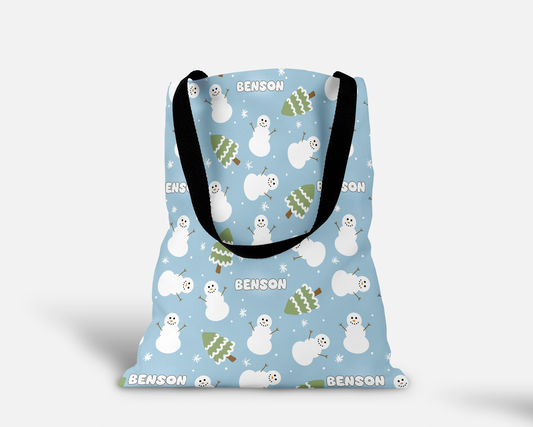 Snowman Wonderland Christmas Personalized Tote Bag