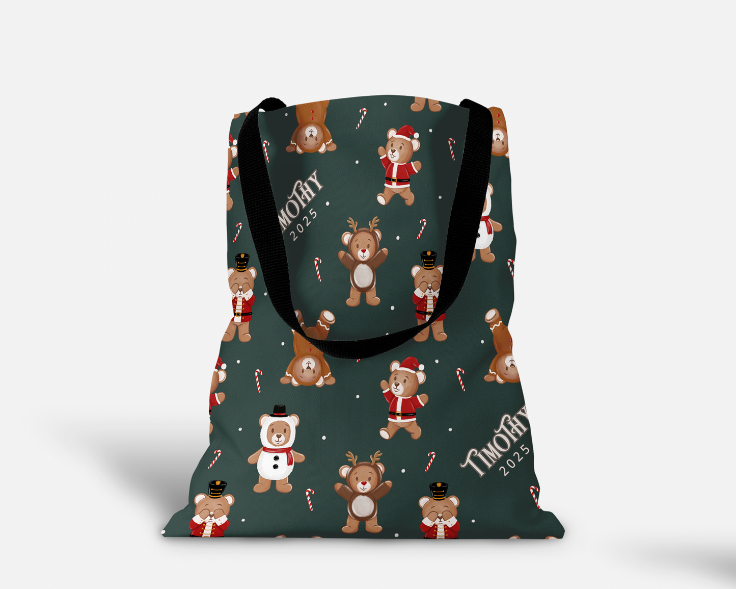 Teddy Bear Toyland Christmas Personalized Tote Bag