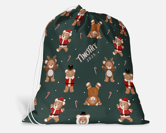Teddy Bear Toyland Christmas Personalized Oversized Santa Sack