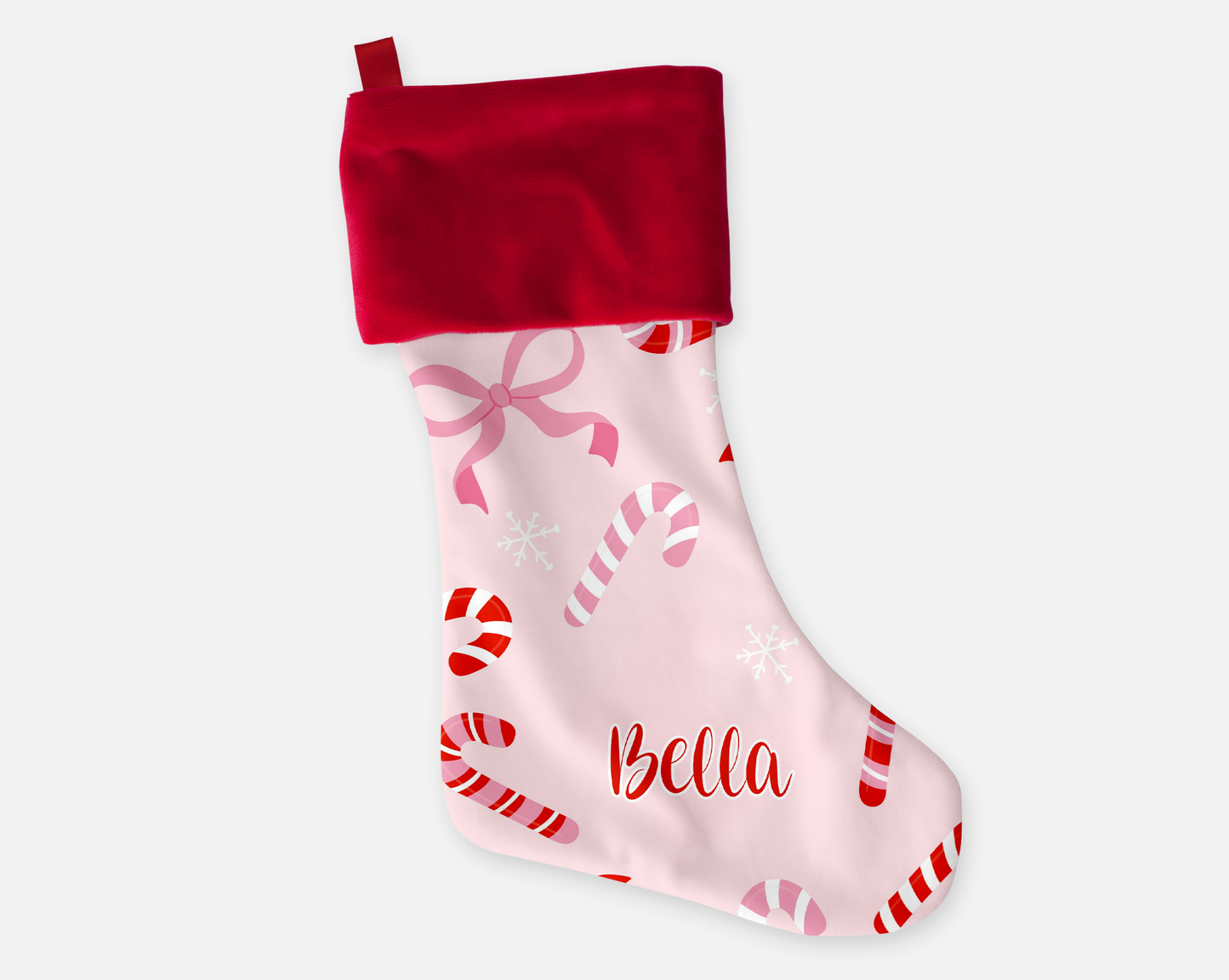 Peppermint Bows Personalized Christmas Stocking