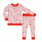 Peppermint Bows Christmas Long Sleeve Jersey Jams – Two-Piece Loungewear Set