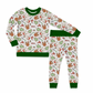 Christmas Cookies Green Cuffs Long Sleeve Jersey Jams – Two-Piece Loungewear Set