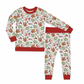 Christmas Cookies Red Cuffs Long Sleeve Jersey Jams – Two-Piece Loungewear Set