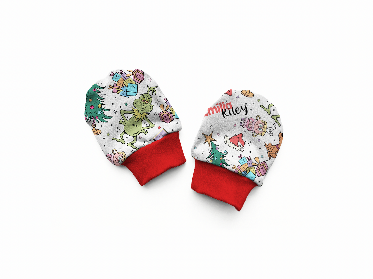 Mean But Merry Christmas Personalized Baby Mittens