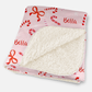 Peppermint Bows Christmas Personalized Sherpa Blanket