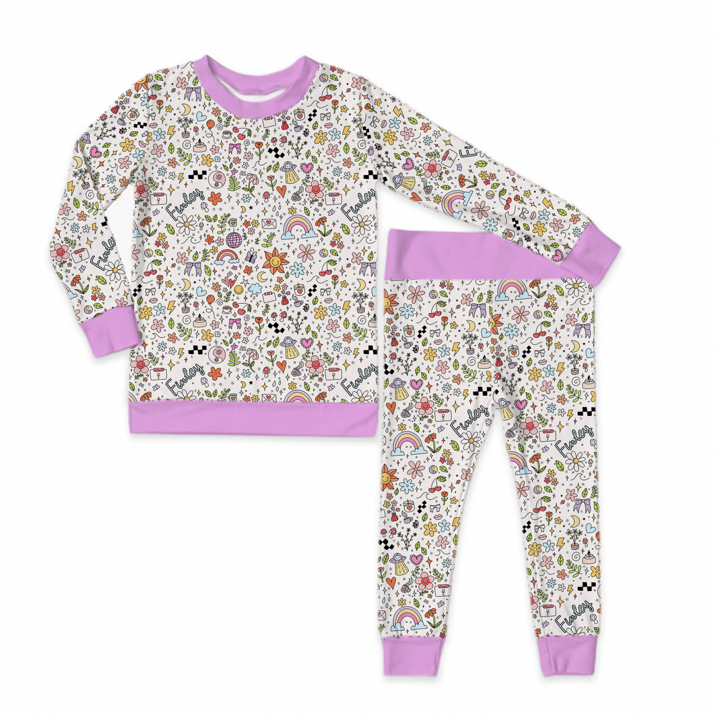 Girl Vibes Personalized Jersey Jams – Two-Piece Loungewear Set