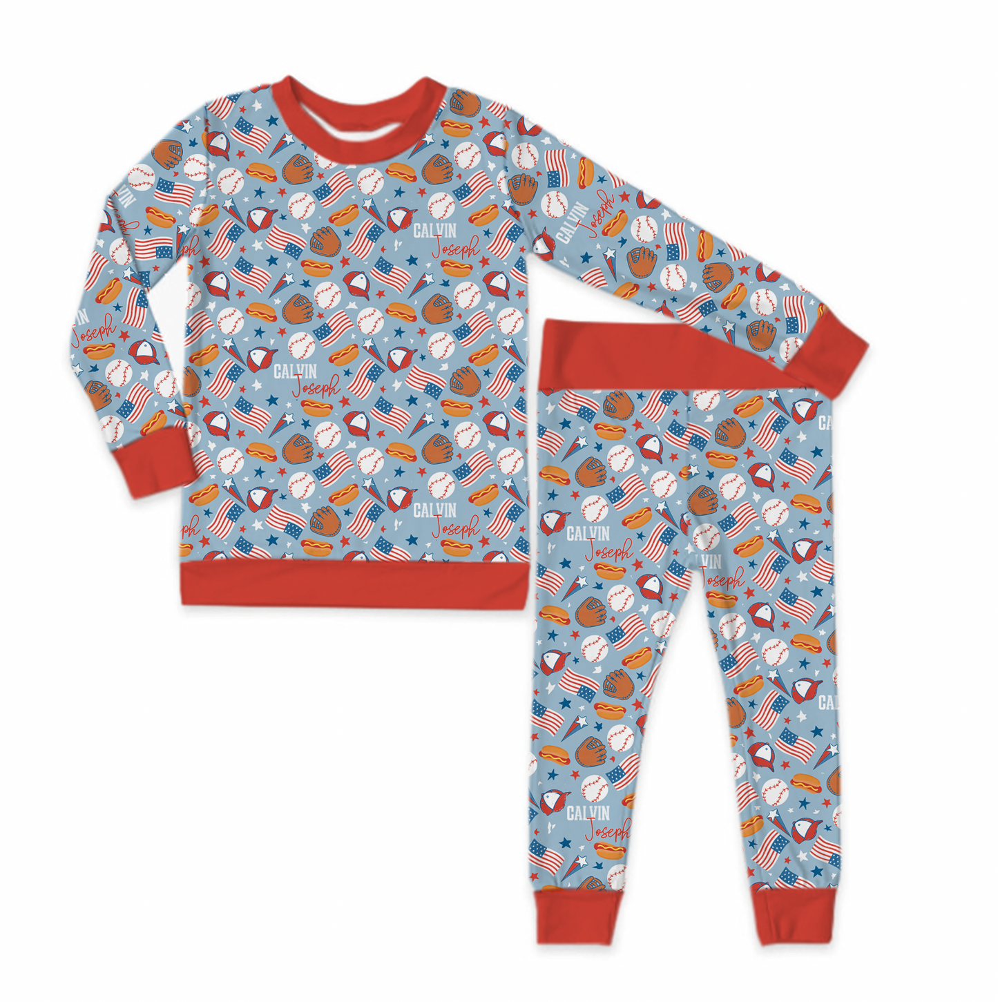 Take Me Out To The Ballgame Personalized Jersey Jams – Two-Piece Loungewear Set