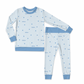 Valentine Blue Sweetheart Stripes Personalized Jersey Jams – Two-Piece Loungewear Set