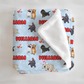 Puppy Love Blue Personalized Minky Blanket