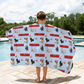 Puppy Love Blue Personalized Kids Beach Towel
