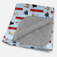 Puppy Love Blue Personalized Sherpa Blanket