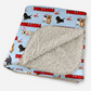 Puppy Love Blue Personalized Sherpa Blanket