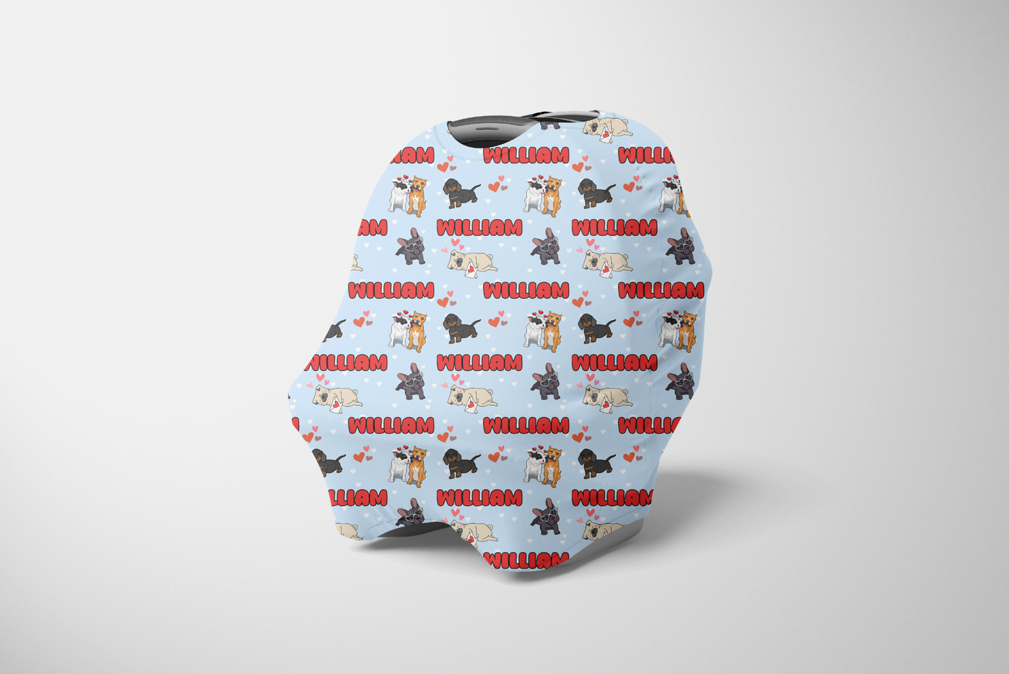 Puppy Love Blue Personalized Multi Use Cover