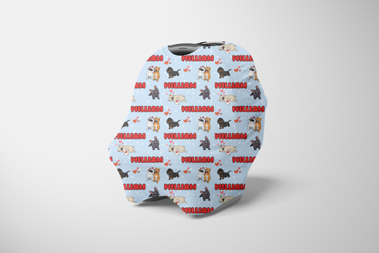 Puppy Love Blue Personalized Multi Use Cover