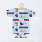 Puppy Love Blue Personalized Name Baby Bodysuit