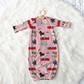 Puppy Love Pink Personalized Name Infant Gown