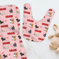 Puppy Love Pink Personalized Name Burp Cloth & Bib