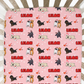 Puppy Love Pink Personalized Crib Sheet