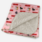 Puppy Love Pink Personalized Sherpa Blanket