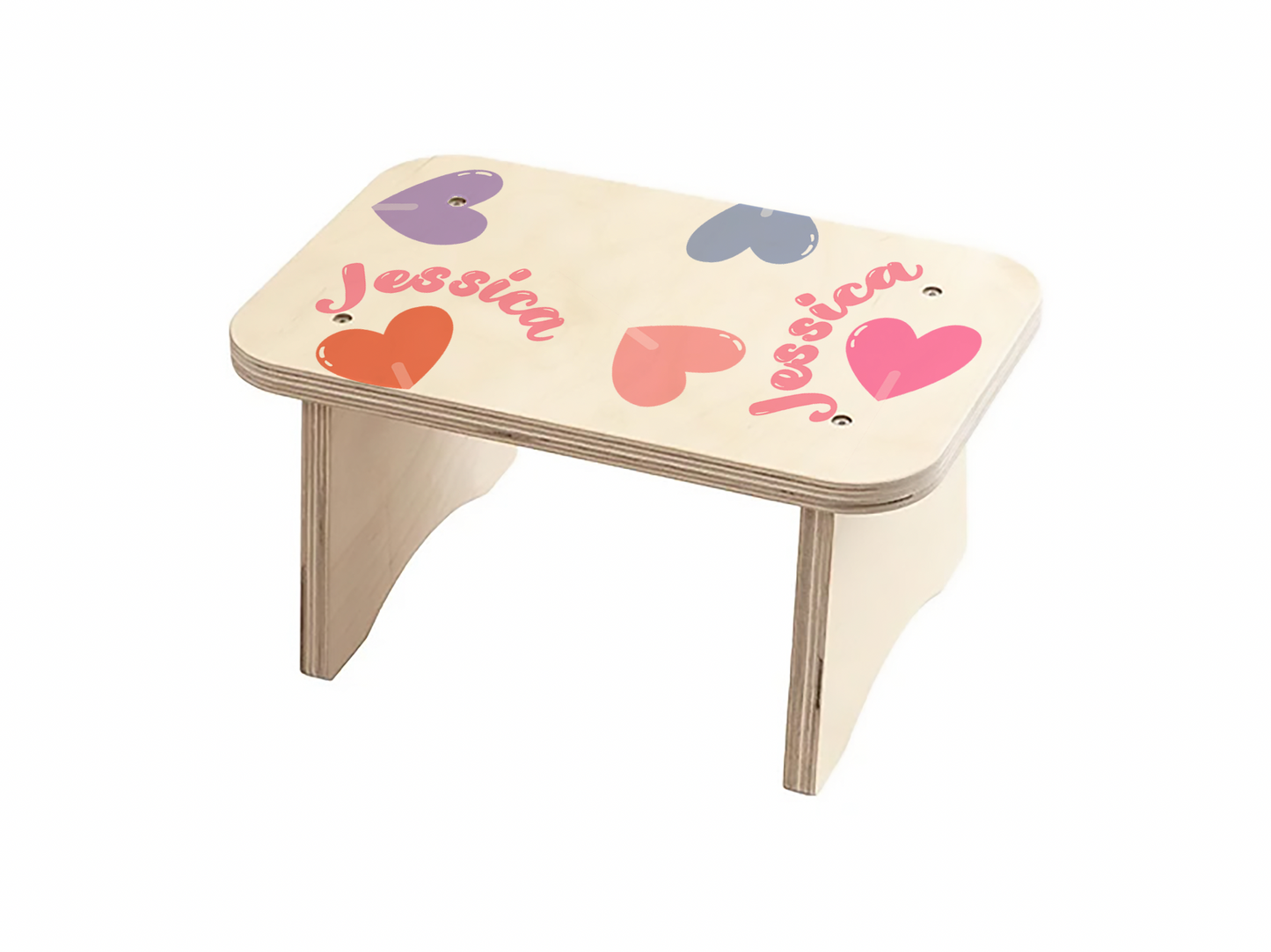 Kids Personalized Step Stool | Lollypop Hearts