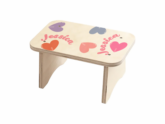 Kids Personalized Step Stool | Lollypop Hearts