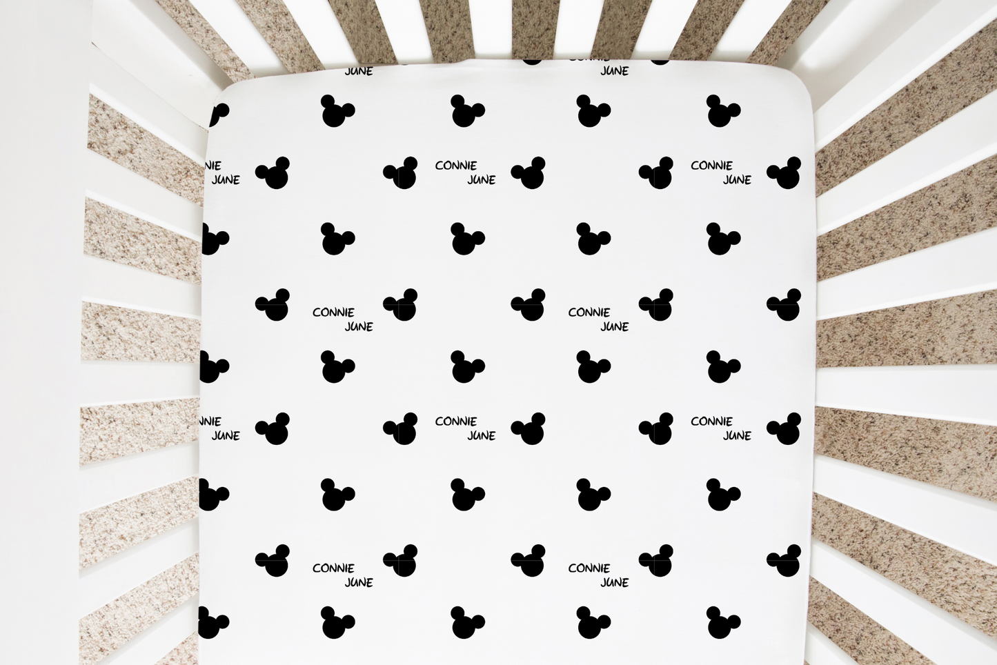 Mr. Mouse Personalized Crib Sheet