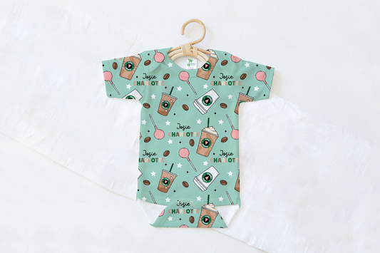 Cocoa & Cake Pops Personalized Name Baby Bodysuit