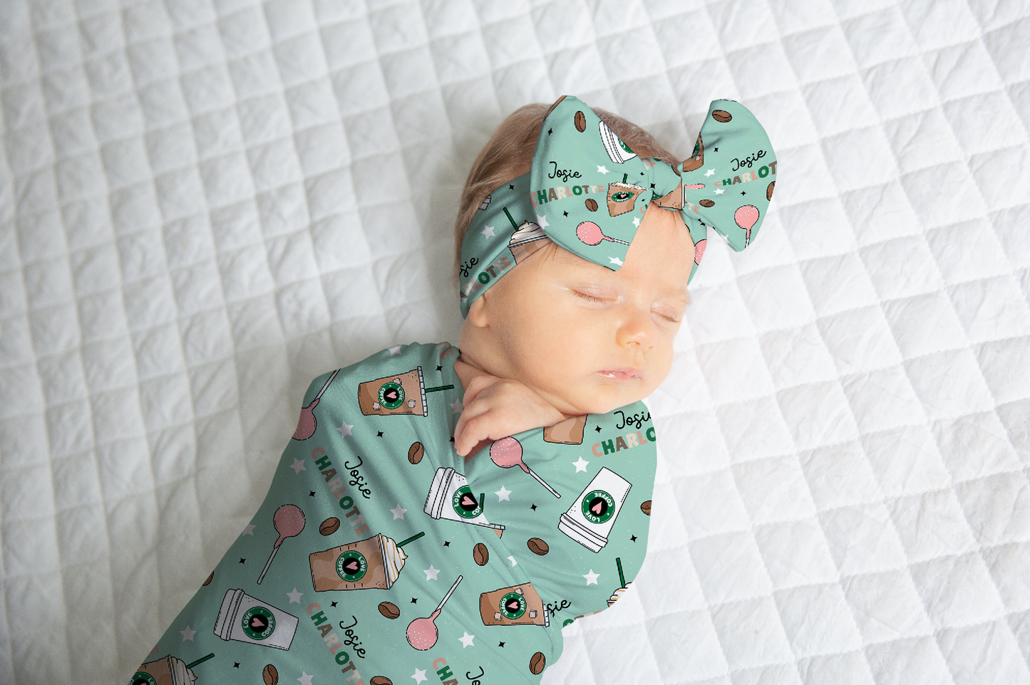 Cocoa & Cake Pops Personalized Name Swaddle Blanket