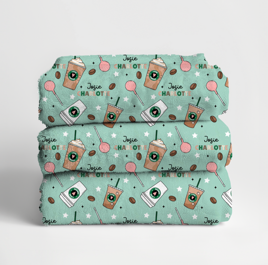 Cocoa & Cake Pops Personalized Kids Beach Towel