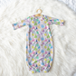Watercolor Princess Personalized Name Infant Gown