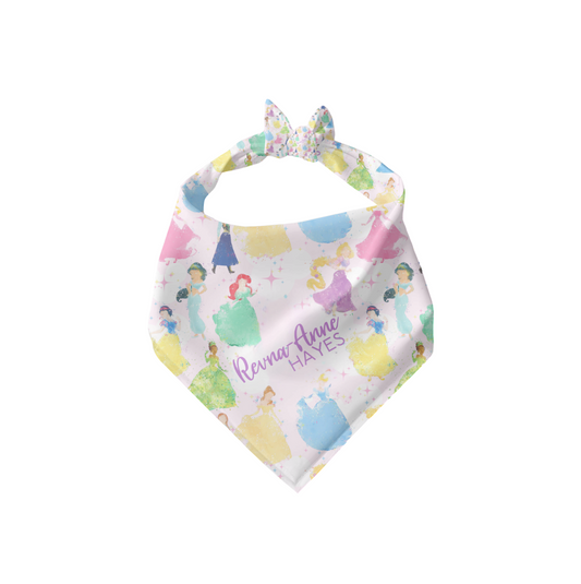 Watercolor Princess Personalized Dog Pet Bandana